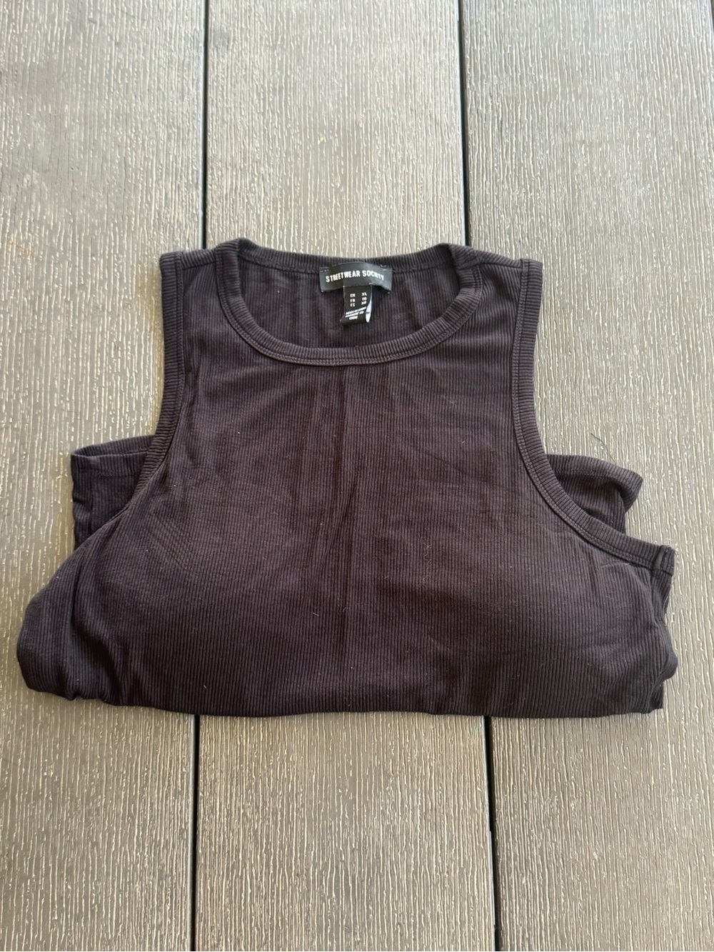Streetwear Society Black Ribbed Crewneck Tank